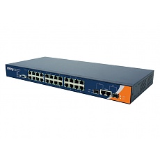 RES-3242GC-EU, Industrial Managed Switch, 24x 10/100 RJ45 Ports + 2x 1G COMBO with SFP, O/Open-Ring <10ms