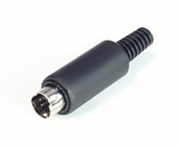 Mini DIN male connector with plastic handle, 4P 