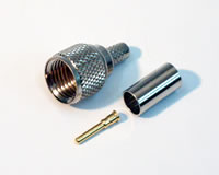 Mini UHF male connector, crimp type, RG58 