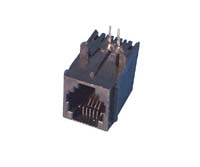 Modular female connector, 6P4C,side entry,  flangless 