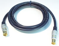 TV-VIDEO cable, TV male to TV female, gold, Satin type, 1.5 m, dark blue 