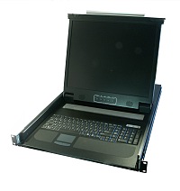 KVM LCD console, 17", 1-port KVM, 1U, single rail (Oxca KLB-101) 
