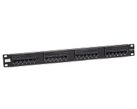 Patch panel, 24-port, UTP, cat. 5e, 1U, 19", IDC 110