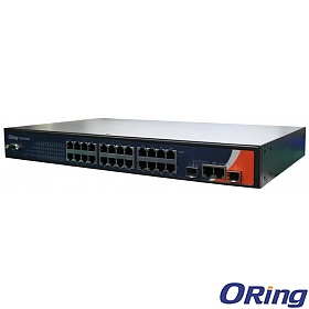ORing RES-9242GC-EU, Industrial Managed switch, 24x 10/100Base-T(X) RJ45 Ports + 2x 10/100/1000 COMBO Ports with SFP, O/Open-Ring <10ms