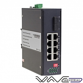 Unmanaged industrial switch, 8x 100/1000 RJ-45 PoE, 2x 1000 SFP (Wave Industrial WO-IS-M2GF8GT-8POE)