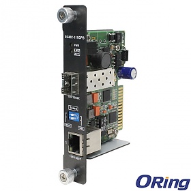 RGMC-111GPB, Industrial Rack mount card type Ethernet to fiber media converter, 1x 100/1000TX (RJ-45) + 1x 100/1000FX (SFP)