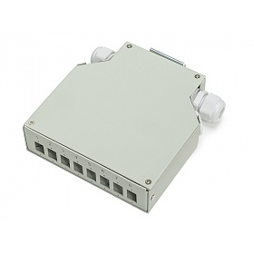 DIN Fiber optic splice box, 8x SC simplex, no adaptors