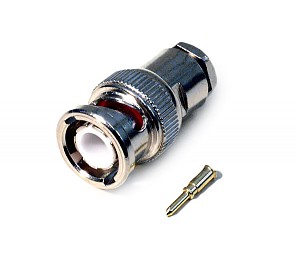 BNC male connector, clamp type, RG58 