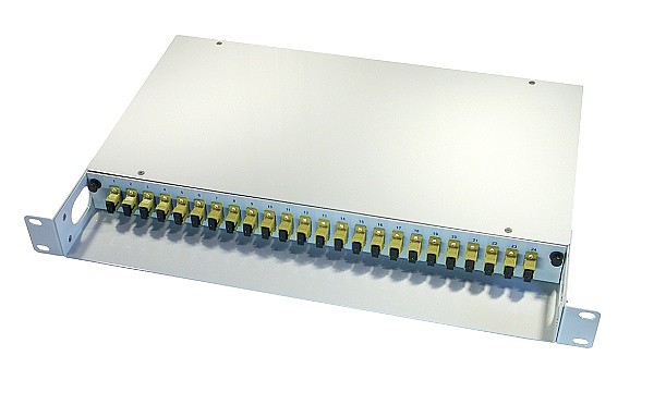 Fiber optic Splice box, 24xSC/UPC MM simplex, 24x pigtail SC/UPC MM 1m