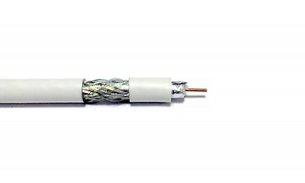 Coaxial cable RG6 Cu, 75ohm, white, 100m, Wave Cables