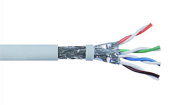 Cable S/FTP (PiMF)  Wave Cables, cat.6A, grey, 4x2x26 AWG, Cu, 305 m, stranded 
