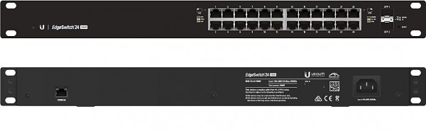 Managed switch, 24x 10/1000 RJ-45, 2x 100/1000 SFP, PoE+, 19" (Ubiquiti ES-24-250W) 