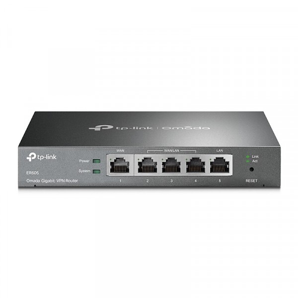 Gigabit VPN Router Omada, 5x 10/100/1000 RJ-45, desktop (TP-Link TL-ER605 (TL-R605)) 