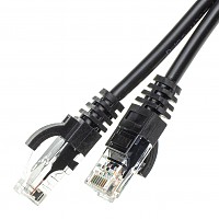 Patch cable UTP cat. 6,  3.0 m, black, LSOH