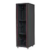 Floor-standing 19" rack cabinet, 42U, glass door, 800mm, black
