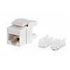 Keystone connector 8p8c, unshielded, cat. 5e, 90°, white, short type