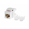 Keystone connector 8p8c, unshielded, cat. 6A, 90°, white, short type