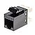Keystone connector 8p8c, unshielded, cat. 6, 180°, black