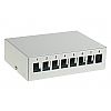 DIN mounted patch panel, 8-port, keystone, blank