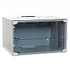 Wall-mounted 19" rack cabinet, 6U, glass door, 400mm d.