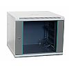 Wall-mounted 19" rack cabinet,  9U, glass door, 600mm d.