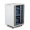 Floor-standing 19" rack cabinet, 18U, glass door, 600mm