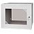 Wall-mounted 19" rack cabinet, 9U, glass door, 450mm d., flat pack