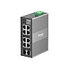 Managed switch, 6x 10/100/1000 RJ-45, 2x Gigabit SFP/RJ45 Combo, DIN (TP-Link IES208G)