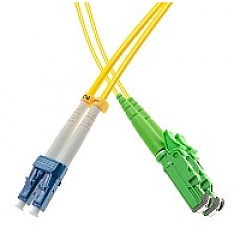Patchcord LSH/APC-LC/UPC, SM, 9/125 duplex, G652D fiber, 1 m