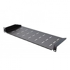 Punched shelf, 19", 200 mm, 1U, black