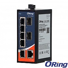 Unmanaged switch,  6x 10/100 RJ-45, 2x SFP, slim housing (ORing IES-C1062P)