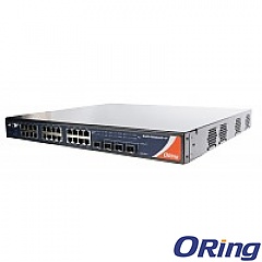 Managed switch, 24x 10/1000 RJ-45 + 4 slide-in SFP slots, O-Ring <30ms (ORing RGS-9244GP)