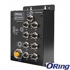 Unmanaged switch, 8x 10/100/1000 M12 PoE (ORing TGXPS-1080-M12-24V)
