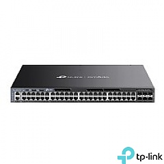 Managed switch, 48x 10/100/1000 RJ-45, 6 slide-in SFP+ 10G slot, PoE+, 19" (TP-Link SG6654XHP)