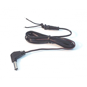 DC cable 2x0.22 mm, 1.5 m + connector 2.1/5.5 male, 90°