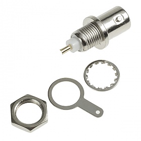 BNC female connector, bulkhead receptacle nut 12.7 mm 50ohm