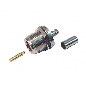 N female connector, bulkhead crimp type, RG58