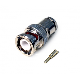 BNC male connector, clamp type, RG58