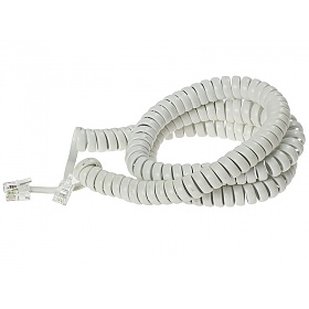 Handset cord, tinsel, 12ft, white