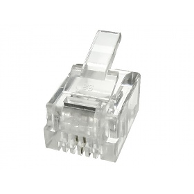 Modular male connector, 6P2C, 100/bag