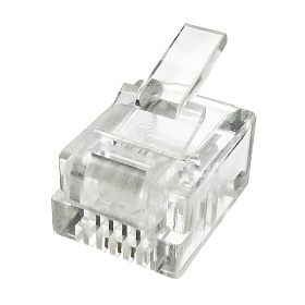 Modular male connector, 6P4C (RJ-11), 100/bag