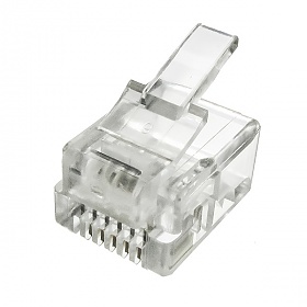 Modular male connector, 6P6C (RJ-12), 100/bag