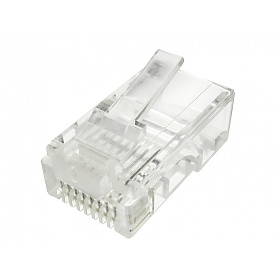 Modular male connector, 8P8C (RJ-45), round, stranded, cat. 5e