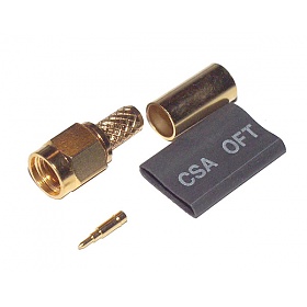SMA male connector, crimp type, RG58