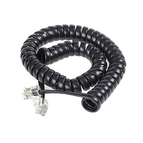 Handset cord, tinsel, 7ft, black