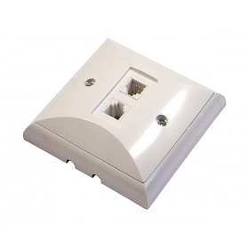 Wall box, 2x6P4C,ABS,top entry,white