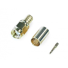 SMA male connector, crimp type, H155