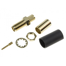 SMA female connector, crimp type, H155
