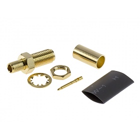 SMA female reverse pin connector (RP), crimp type, RG58