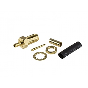 SMA female reverse pin connector (RP), crimp type, RG174